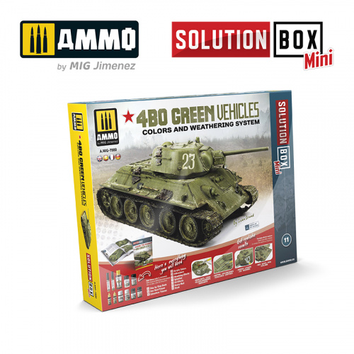 Ammo: Solution Box Mini 11 - 4BO Green Vehicles - Colors and Weathering System