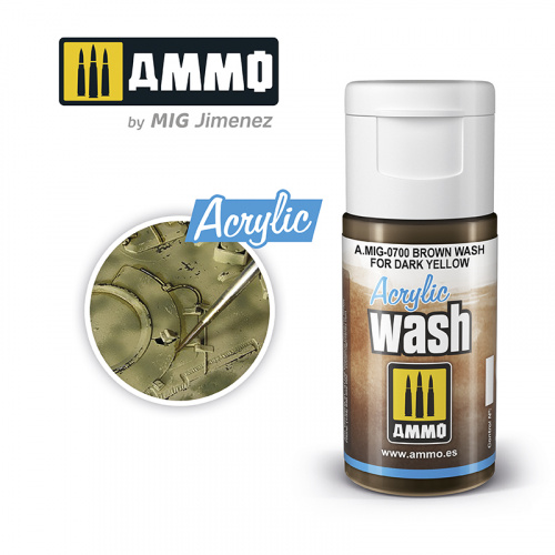 Ammo: Acrylic Wash - Brown Wash for Dark Yellow