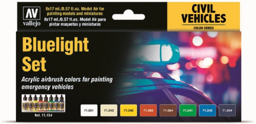 Vallejo: 71.154 - Civil Vehicles - Bluelight Set (8x17 ml)