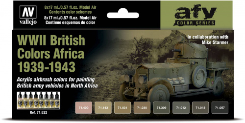 Vallejo: 71.622 - Model Air - AFV - WWII British Colors Africa 1939-1943 (8x17 ml)