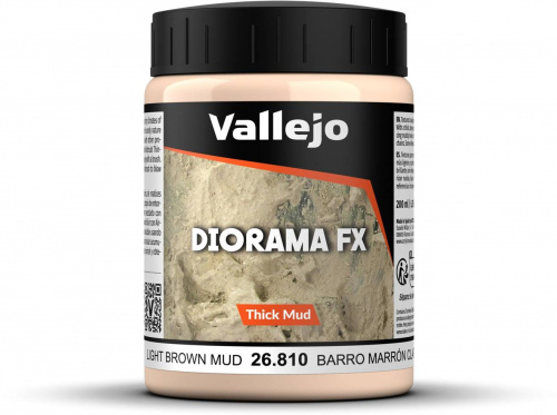 Vallejo: 26.810 - Diorama FX - Thick Mud - Light Brown Mud (200 ml)