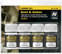 Vallejo: Pigment Set - Soot, Ashes 4x35 ml