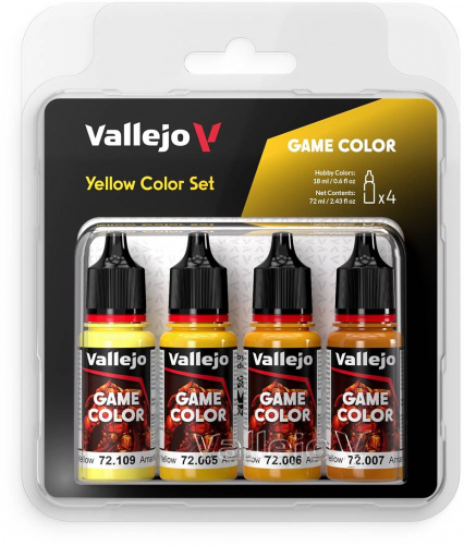 Vallejo: 72.378 - Game Color - Yellow Color Set (4 x 18 ml)
