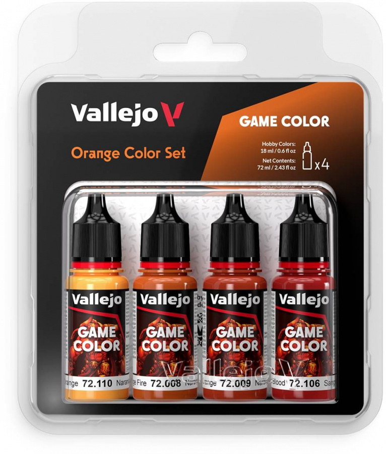 Vallejo: 72.381 - Game Color - Orange Color Set (4 x 18 ml)