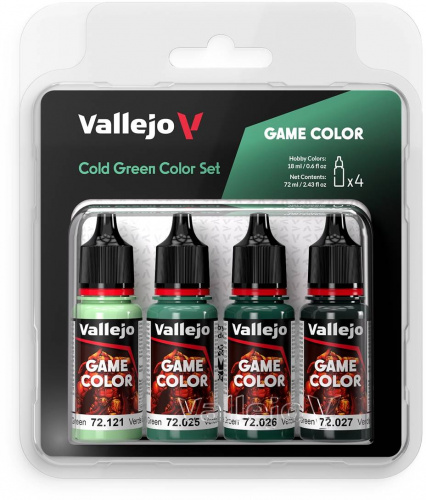 Vallejo: 72.383 - Game Color - Cold green Color Set (4 x 18 ml)