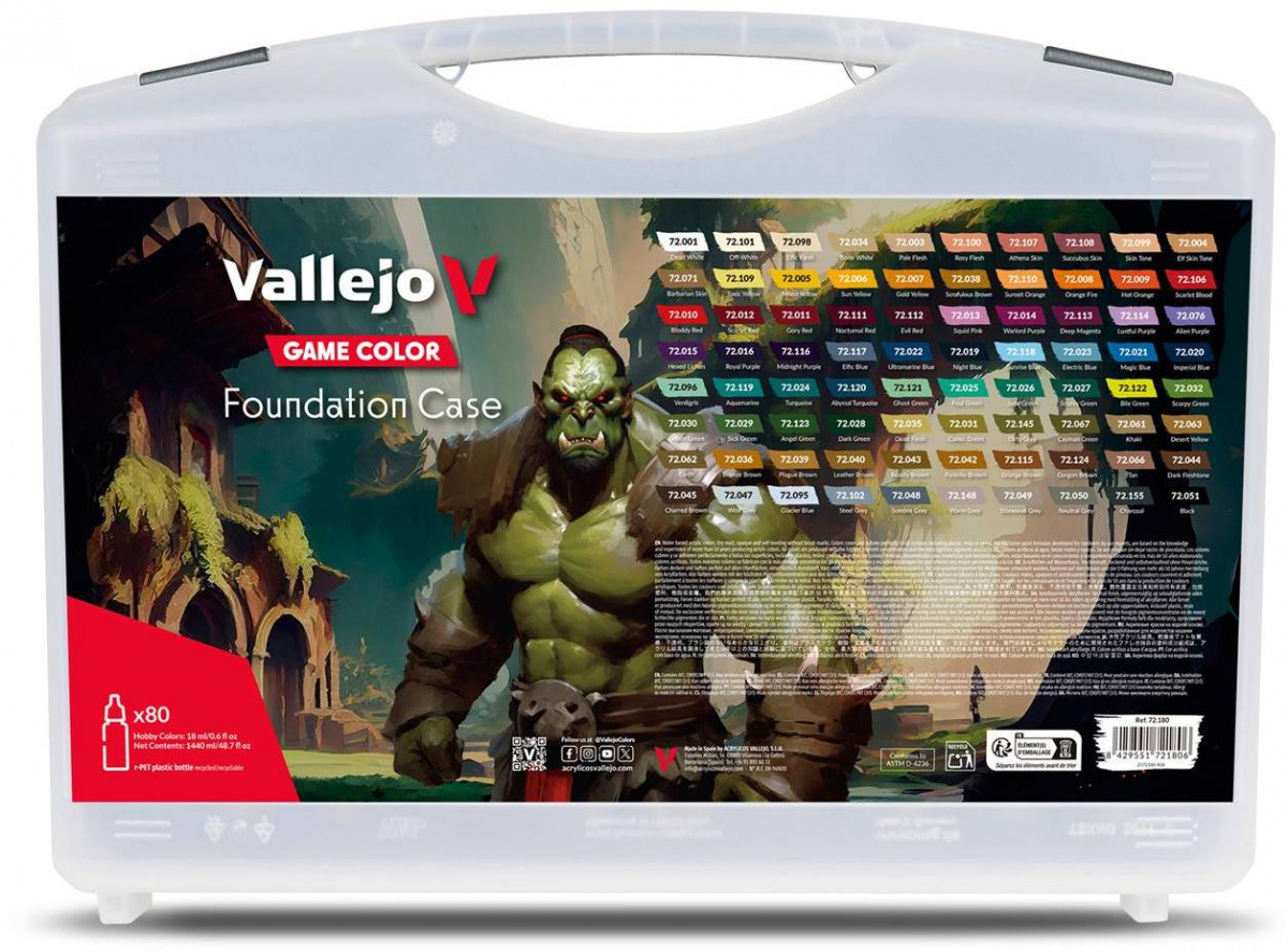 Vallejo: 72.180 - Game Color - Foundation Case (80 x 18 ml)