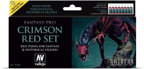 Vallejo: 74.103 - Fantasy-Pro - Crimson Red Set (8x17 ml)