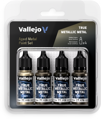 Vallejo: 77.258 - True Metallic Metal - Aged Metal Paint Set