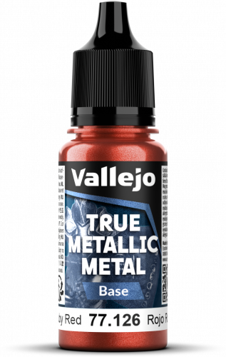 Vallejo: 77.126 - True Metallic Metal - Base - Ruby Red (18 ml)