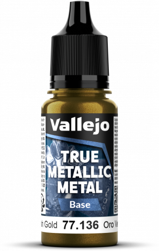 Vallejo: 77.136 - True Metallic Metal - Base - Greenish Gold (18 ml)