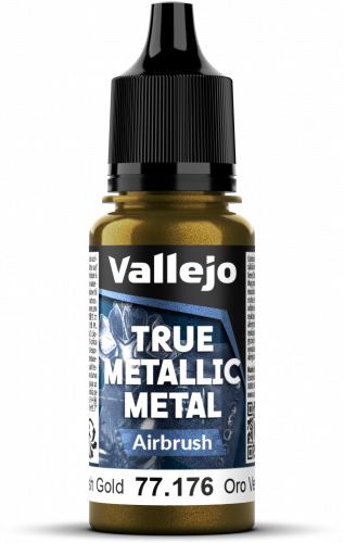 Vallejo: 77.176 - True Metallic Metal - Airbrush - Greenish Gold (18 ml)