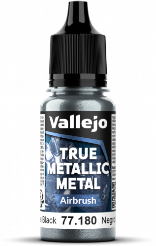Vallejo: 77.180 - True Metallic Metal - Airbrush - Obsidian Black (18 ml)