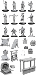 WizKids Deep Cuts: Unpainted Miniatures - Townspeople & Accessories