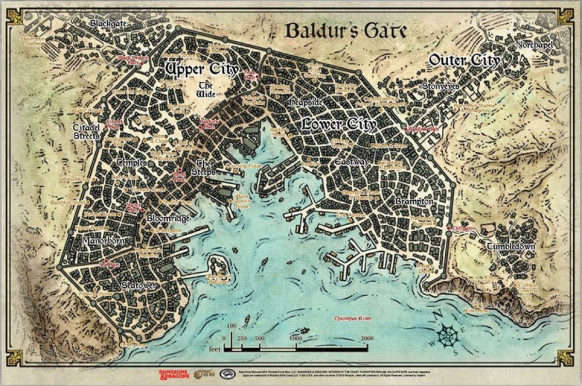 Dungeons & Dragons: Baldur's Gate Map	