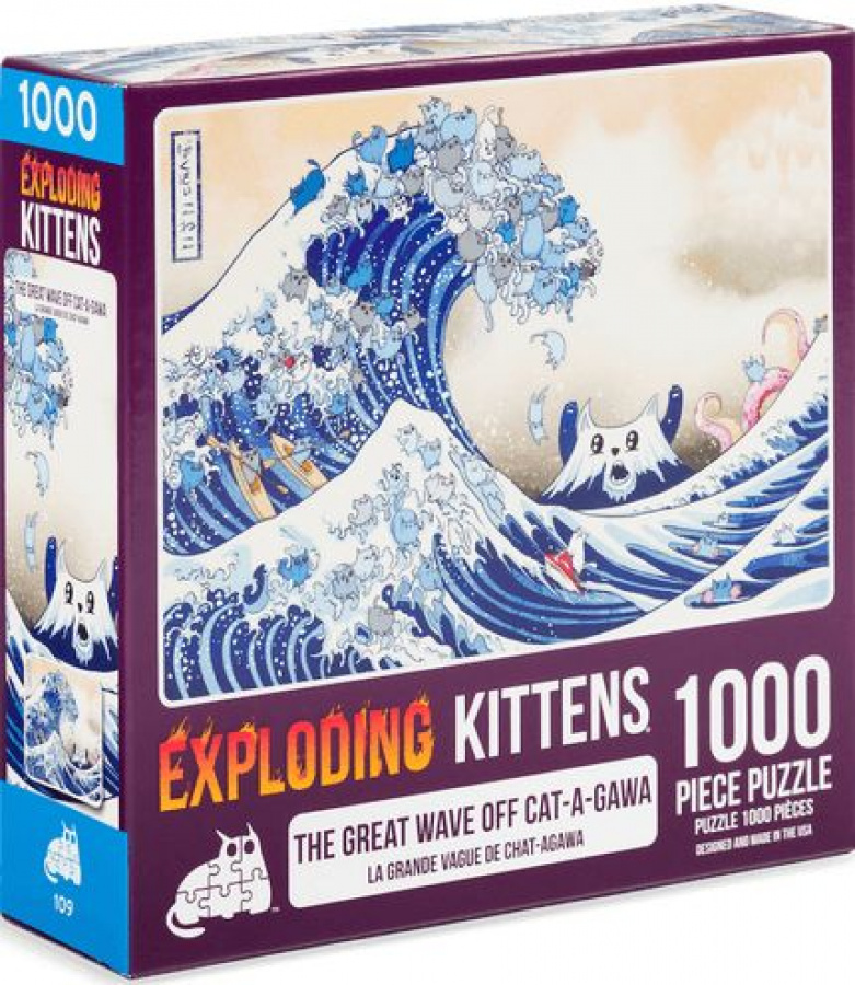 Exploding Kittens Puzzle: The Great Wave of Cat-a-gawa (1000 elementów)