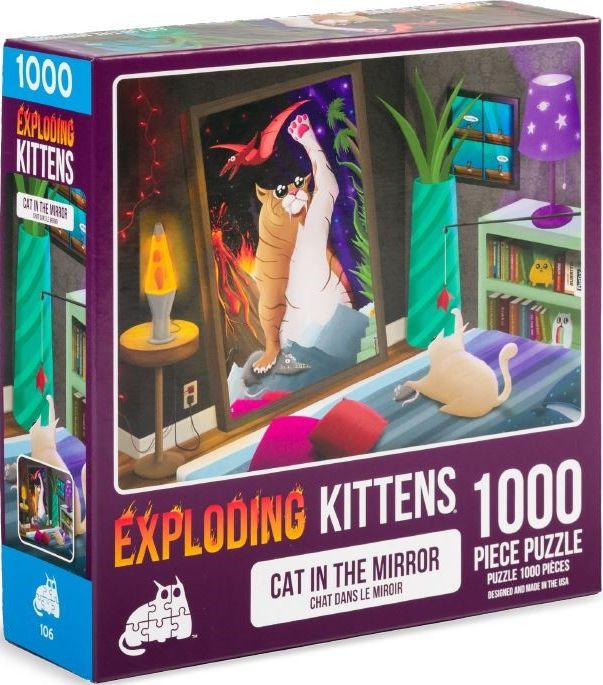 Exploding Kittens Puzzle: Cat in the Mirror (1000 elementów)